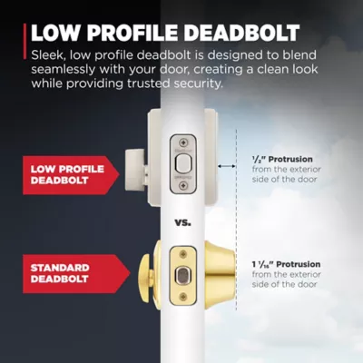 258 Crosstown Deadbolt (Rectangle) - Keyed One Side - featuring SmartKey 5